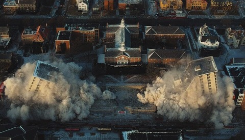 Capturing and Editing a Cinematic Building Demolition With a Drone