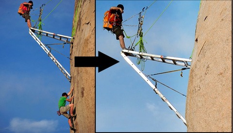 The Secret To Photographing Rock Climbing Is... A Ladder?