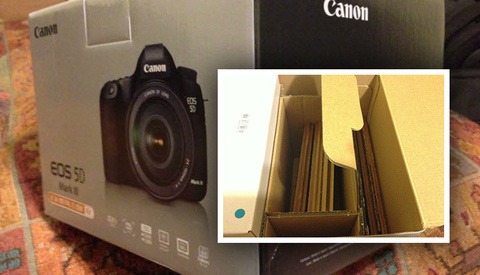 New 5D Mark III Box Arrives Full of Laminate Flooring, No Camera