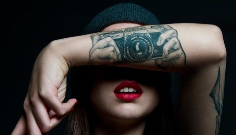 Pentax 35mm Camera Tattoo