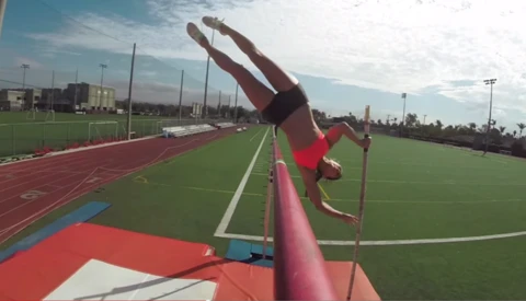 Allison Stokke Takes You for a Ride in Point of View Pole Vaulting Video