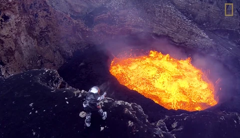 Impossible Shots of an Active Volcano Captured by Drones for National Geographic