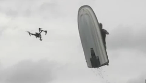 Jet Ski Destroys Drone in Dramatic Fashion