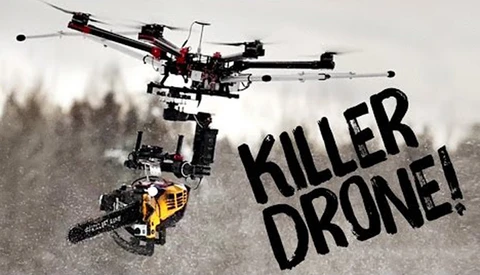 These Guys Mounted a Chainsaw to a Drone, then Filmed its Carnage in Slow-motion