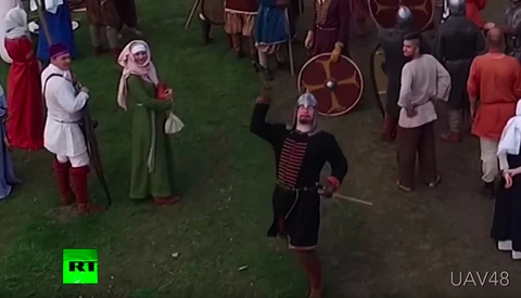 Video Shows Man Taking Down Drone With a Well-Aimed Medieval Spear