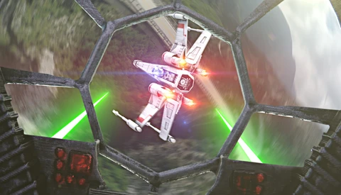 A Star Wars Dogfight Recreated Using Drones
