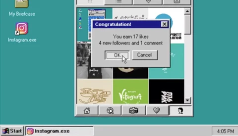Animator Imagines Instagram on Windows 95