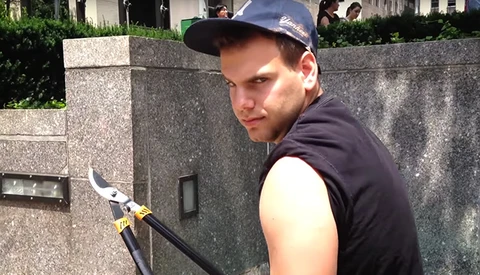 Guy Goes Around NYC Chopping Selfie Sticks in This (Hopefully Staged) Video