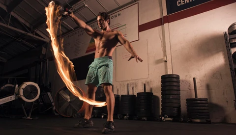 Fire Trails Mixed with Fitness Photography