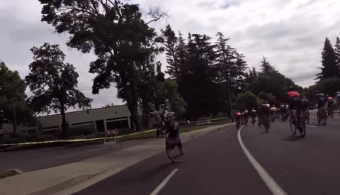 Drone Takes Out Cyclist During Bike Race - Results in Wipe Out
