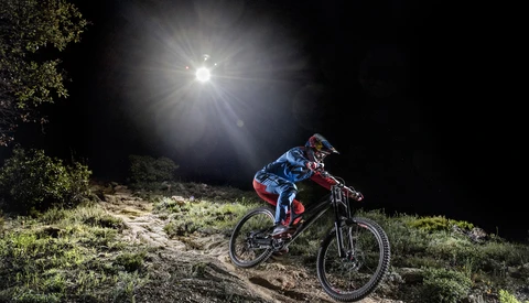 Red Bull Sent a Mountain Biker on a Downhill Night Ride, Lit Only by a Single Drone