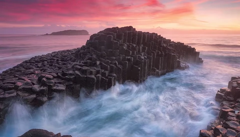 rocky coast at sunset
