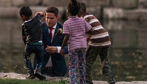 Photographer Captures Groom Saving Child During Photoshoot