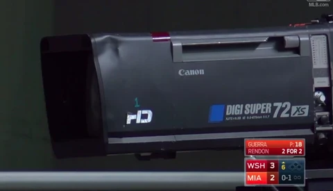 Miami Marlins Baseball Player Hits Home Run, Breaks Very Expensive TV Camera Lens