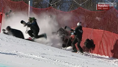 Skier Crashes Into Photographer at Winter Olympics