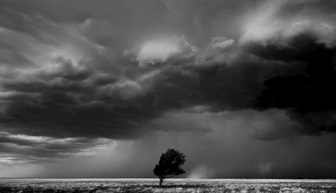 A Black and White Thunderstorm Time-Lapse That's as Ominous as It Is Magnificent