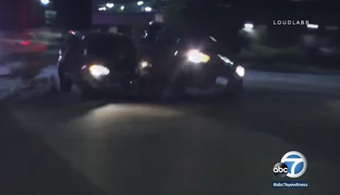 Cameraman Barely Escapes After Police Chase and Crash Send Car Hurtling Toward Him