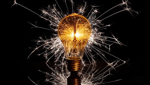 Creative Light Bulb Sparkler Shoot In Studio Space