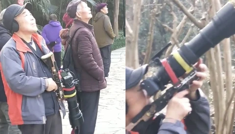 Photographer Mounts Camera to Gun Stock to Shoot Birds