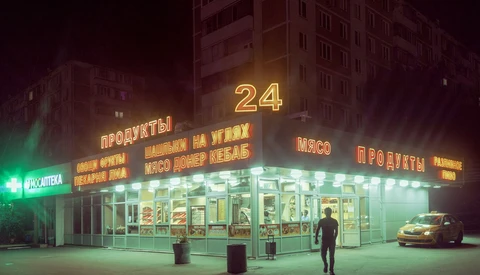Russian Photographer Takes Neon 'Dystopian Metropolis' Street Photos of Moscow