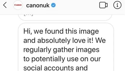 Canon UK's Instagram Account Caught Messaging Photographers Asking for Free Image Use