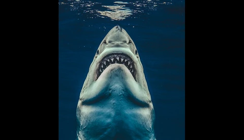 Photographer Recreates Jaws Movie Poster With Great White Capture