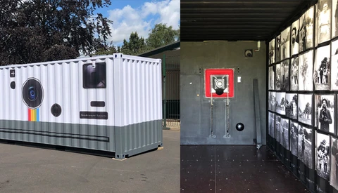 Photographer Creates Huge Functioning Camera From a Shipping Container, Complete With Dark Room Inside