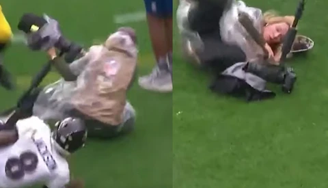 NFL Photographer Knocked Down by Player Who Later Messages Her to Check She's OK