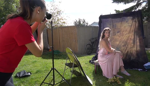 Behind the Scenes on a Backyard Studio Shoot