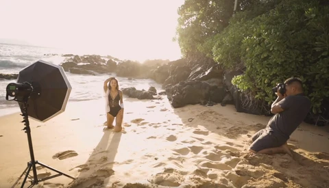 Outdoor Swimwear Portraits Using One Light on Location