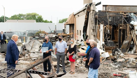 109-Year-Old Camera Store Burned Down in Jacob Blake Riots, Site Visited by Trump