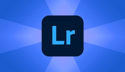 Logo for Adobe Lightroom featuring blue "Lr" text on a dark rounded square icon.