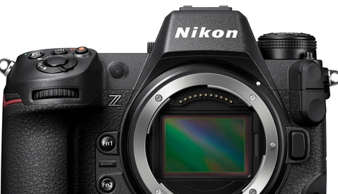 Nikon Z mirrorless camera body with lens attached, shown from front with sensor exposed.