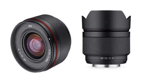 Two camera lenses displayed side by side against a white background.