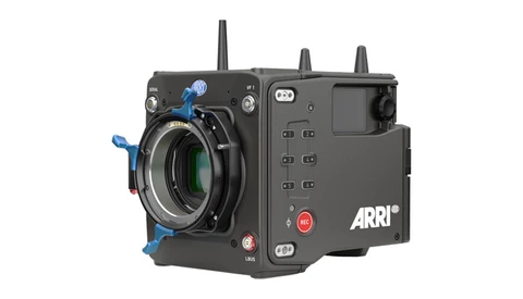 ARRI Alexa 35 cinema camera with wireless remote control unit and three antenna modules.