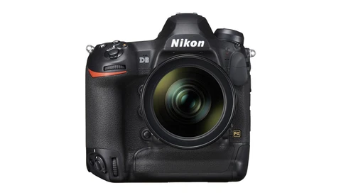 Nikon D6 professional DSLR camera with integrated battery grip and telephoto lens.