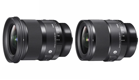 Two black wide-angle camera lenses shown side-by-side against a white background.