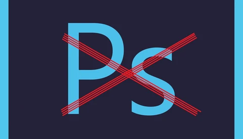 Graphic illustration of letters P and S in light blue crossed by red diagonal lines on dark navy background.