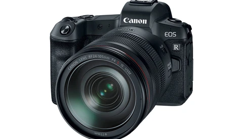 Canon EOS R mirrorless camera with RF 24-105mm f/4L IS USM lens attached.