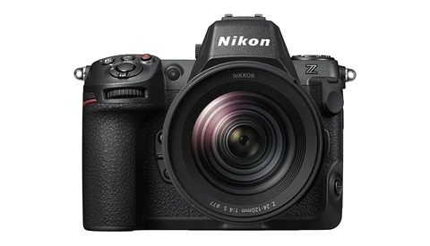 Nikon Z7 mirrorless camera with Z-mount lens, shown from front against white background.