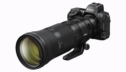 Nikon Z9 mirrorless camera with a Nikon Z-mount telephoto lens attached.