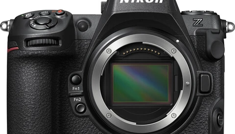 Nikon Z mirrorless camera body shown from front, displaying the open lens mount and internal sensor mechanism.