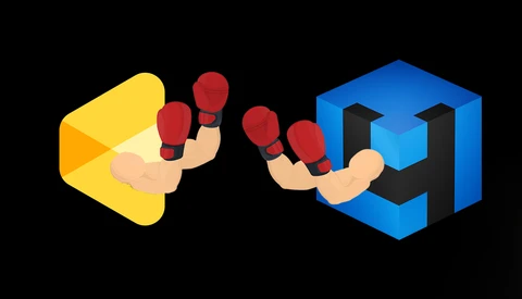 Illustration of two hands wearing boxing gloves facing each other across a black background.