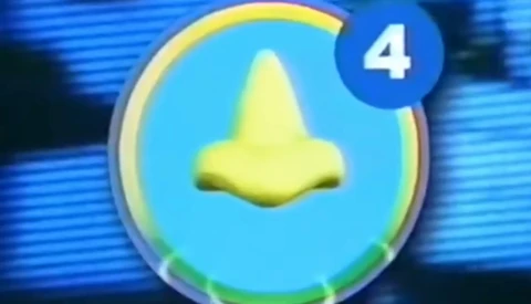 Screenshot of a circular progress badge with a yellow cone icon and number 4 indicator.
