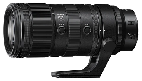 Nikon Z-mount telephoto lens with dual focus motors and weather sealing on white background.