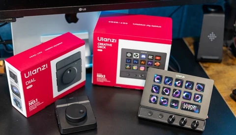 Ulanzi creative lighting control devices and packaging displayed on a desk.