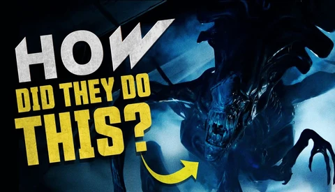 Graphic design with glowing blue alien creature and yellow text asking "How did they do this?".