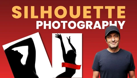 Graphic showing silhouette photography examples with high-contrast black figures against white backgrounds.