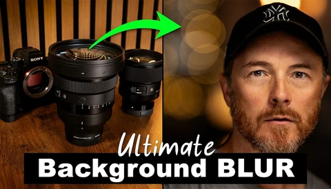 Sony camera with fast prime lens demonstrating shallow depth of field for portrait background blur