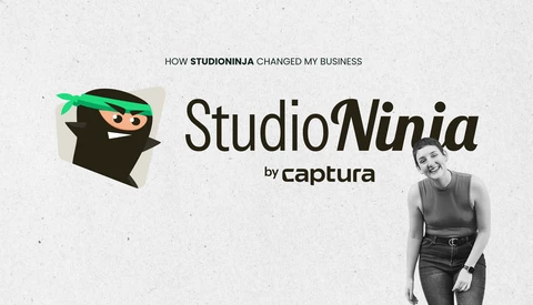 StudioNinja by Captura logo and branding graphic with ninja character illustration